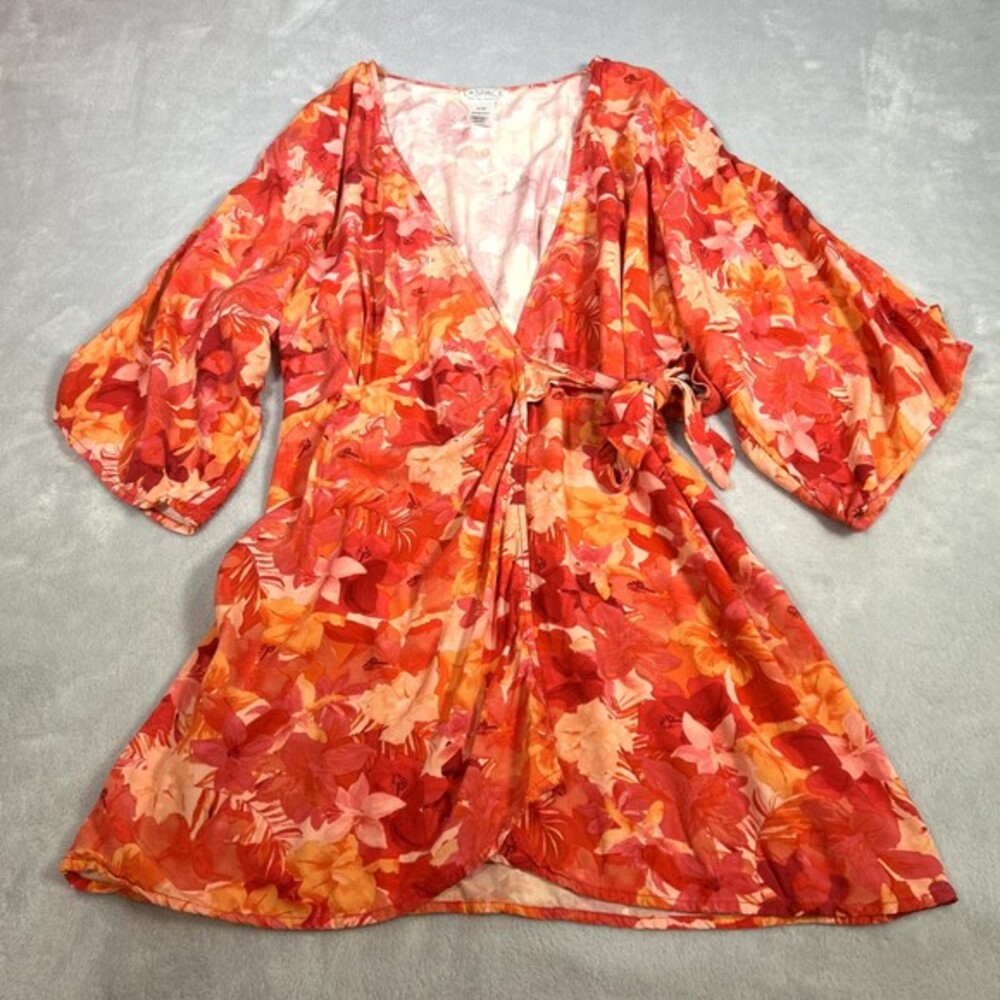 L*Space Dress Womens XS Floral Into The Tropics Pfeiffer Wrap‎ Cover Up Mini